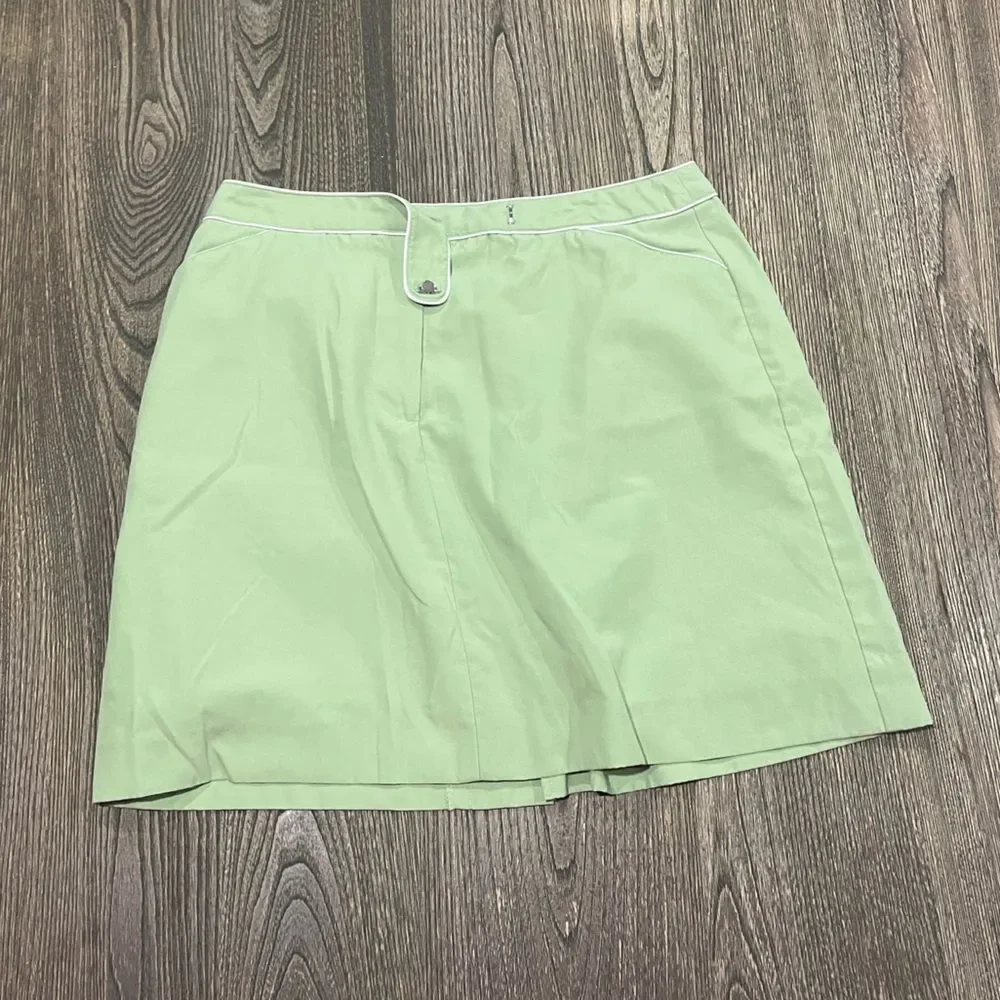 Izod Golf Tennis Mini Skirt A-Line High Rise X-Tra Dry Athletic Fit Green Size 6
